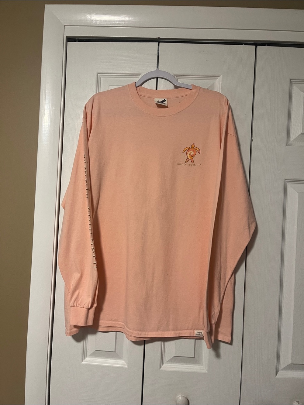 Simply Southern Peach Crewneck Long Sleeve